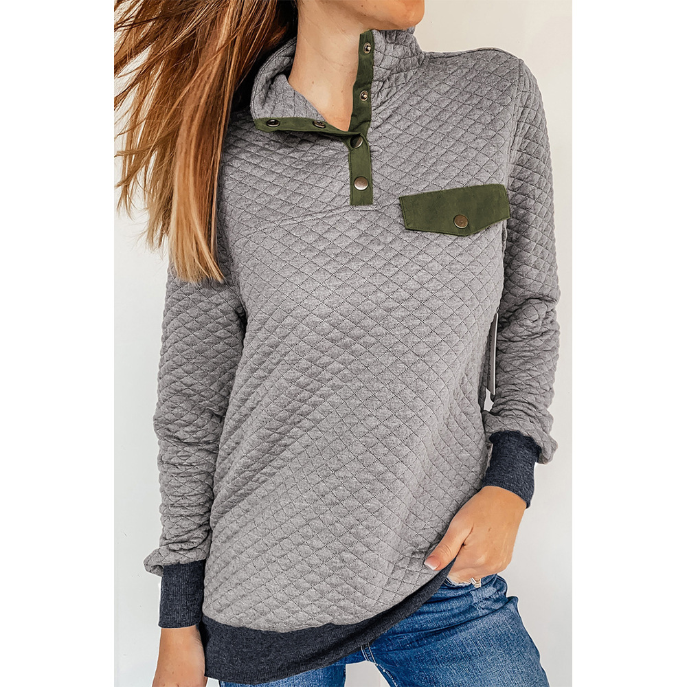 Amazon autumn and winter new solid color stand collar sweater women's European and American foreign trade casual long-sleeved pullover top 2533489 - Image 8