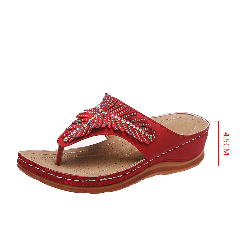 wish hot style European and American style flip flops large size African sandals casual lightweight flip flops flat rhinestone sandals - Image 3