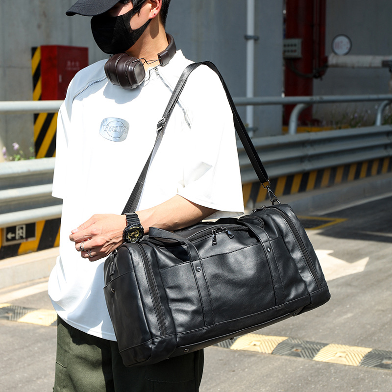 New short-distance travel bag, trendy men's shoulder bag, crossbody bag, large capacity tote bag, outdoor gym bag, storage luggage bag - Image 4