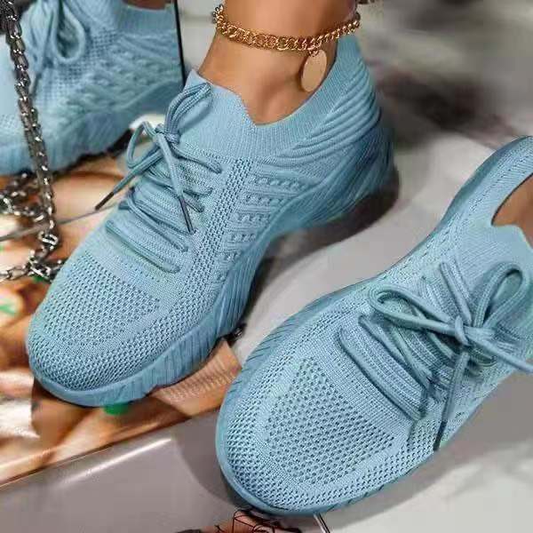 Manufacturers in stock foreign trade large size lace-up sneakers women 2021 new independent station mesh thick-soled casual daddy shoes - Image 2