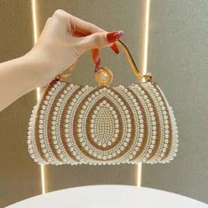 New European and American ladies pearl evening bag banquet dress diamond handbag clutch wallet shoulder messenger bag