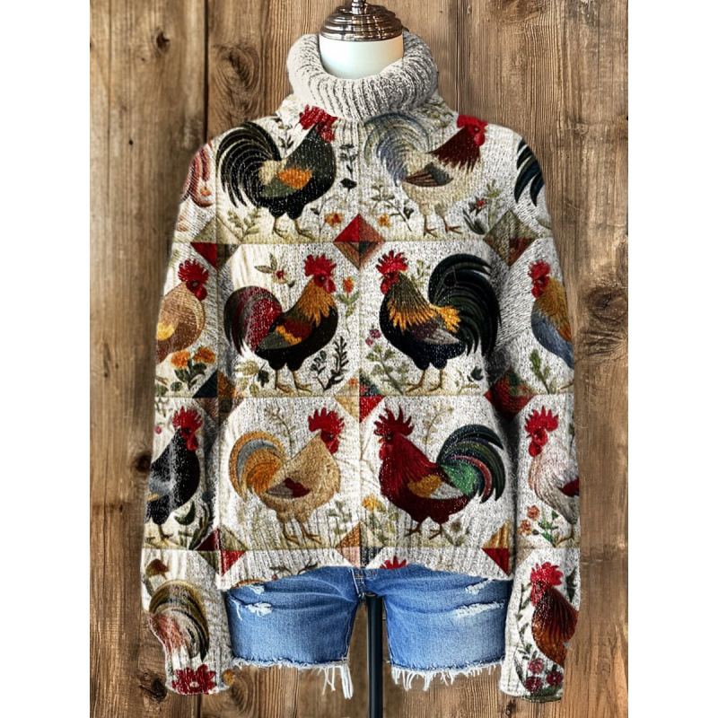New Christmas Abstract Print Casual Cape Cardigan Sweater for Foreign Trade and Cross-Border - Image 33