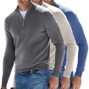 2022 Hot Style Independent Station AliExpress Amazon European and American Long Sleeve Cashmere Clothes Men's Bottoming Shirts Autumn and Winter Ready in Stock