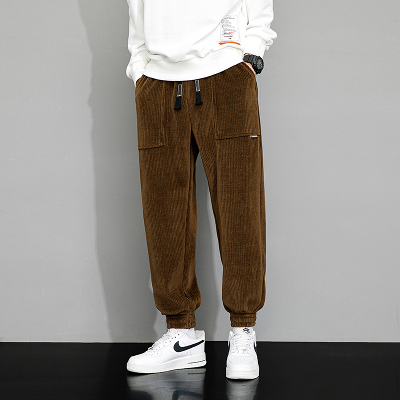 JYF-G50 men's large size autumn tide brand loose and fat to increase all-match wide-leg men's sports casual sweatpants - Image 2