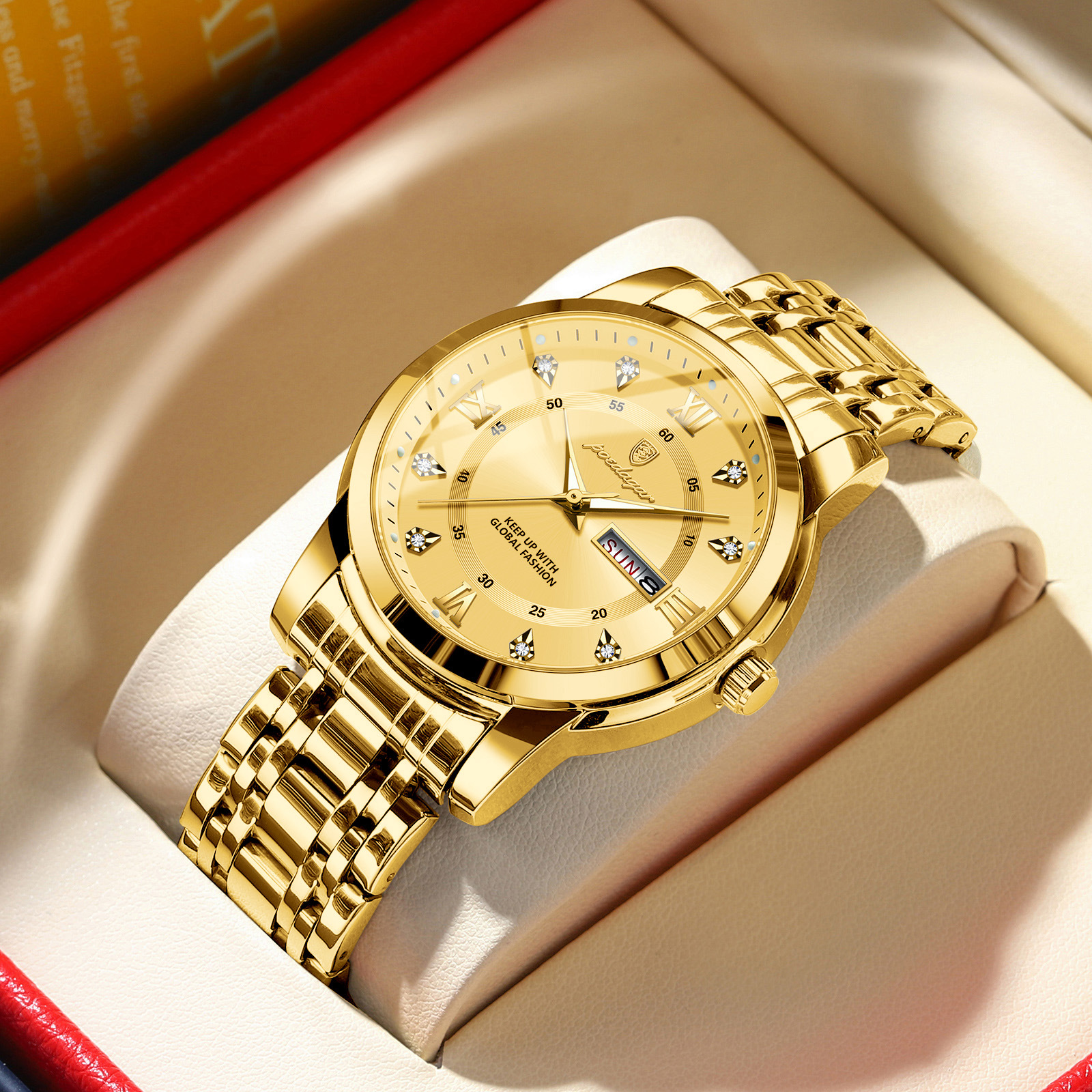 Swiss brand waterproof new men's watch dual calendar luminous quartz watch live broadcast foreign trade hot sale one piece drop shipping - Image 6