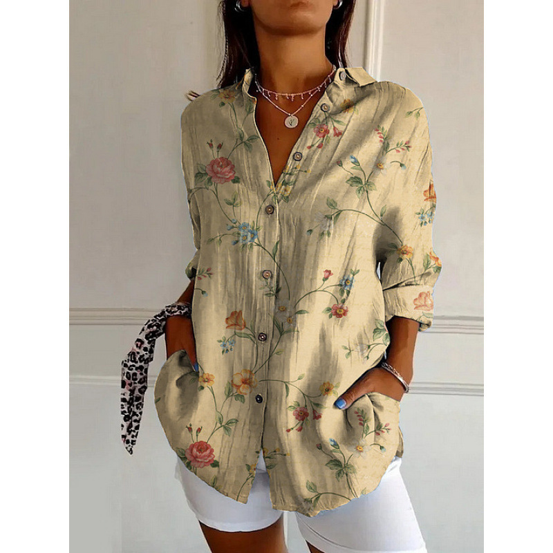 2024 New Women's Long Shirt, Summer European and American Trendy Short-Sleeve Floral Print 3D Short Sleeve Fashion - Image 32