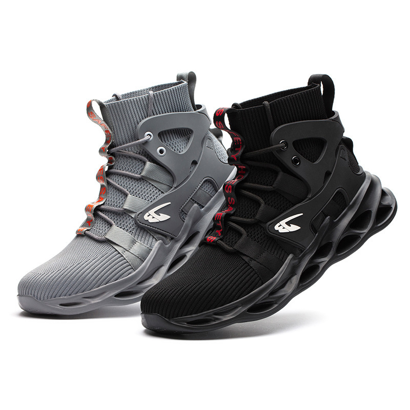 Cross-border labor insurance shoes men's fall/winter breathable anti-smashing steel toe cap work shoes protective shoes breathable high-top