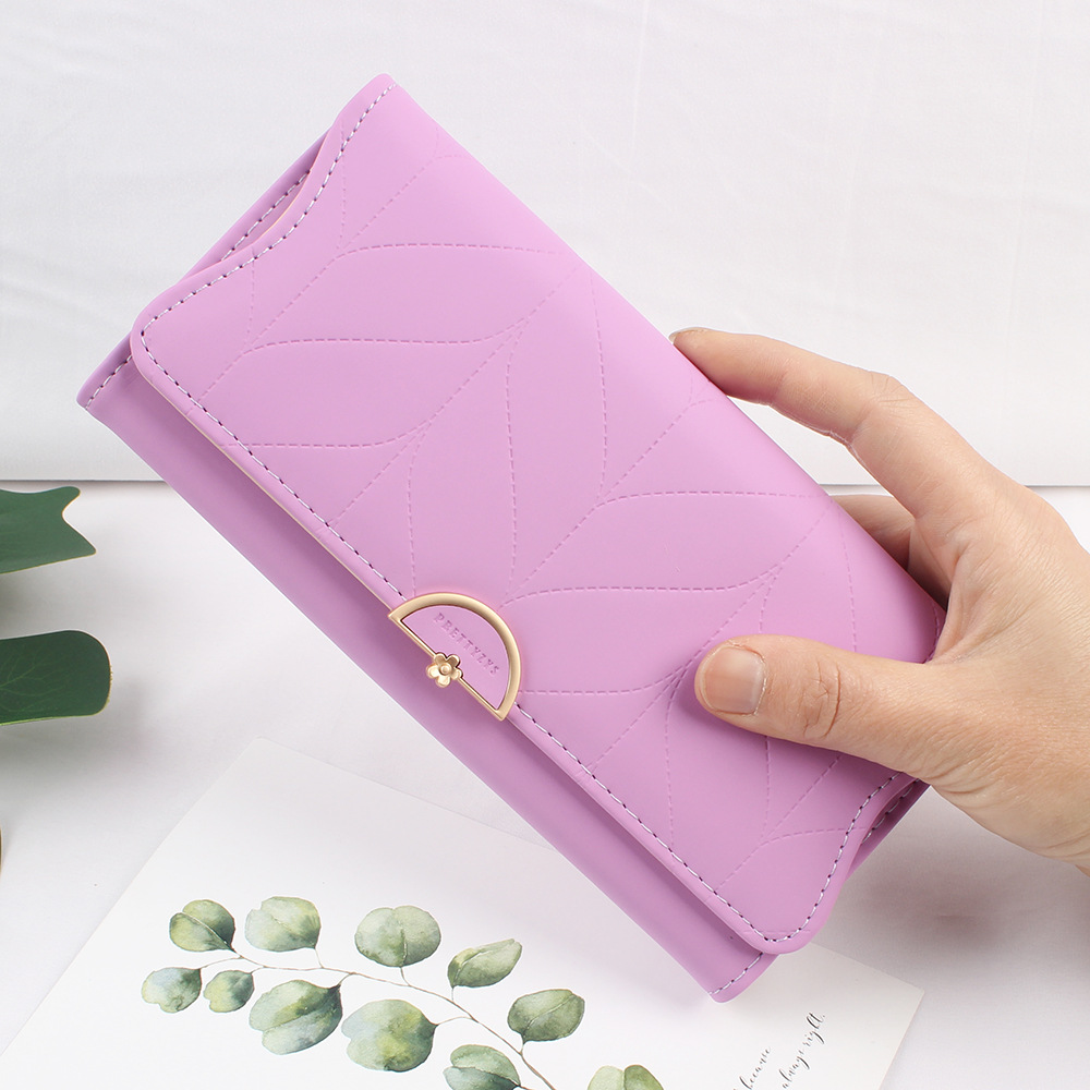Prettyzys/Pureti new ladies long wallet fashion buckle PU small fresh clutch bag wallet - Image 8