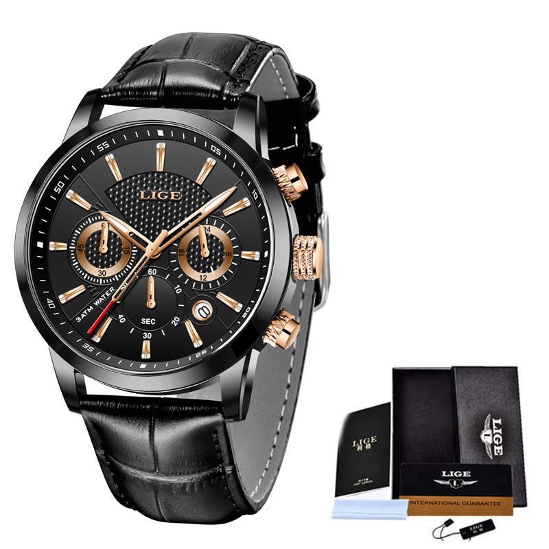 New LIGE 9866 men's sports quartz watch waterproof steel belt binocular multifunctional watch business watch - Image 14