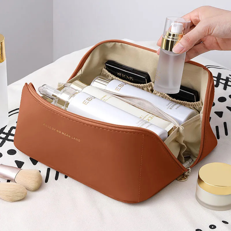 Checkered pillow cosmetic bag for women High-value portable large-capacity waterproof toiletry bag travel cosmetic storage bag - Image 12