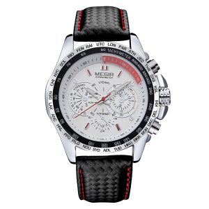 MEGIR cross-border hot sale wholesale waterproof watch for men fake eye decoration six-pin sports watch
