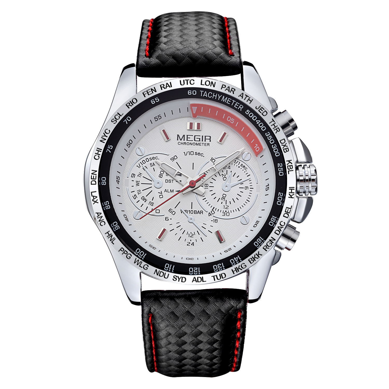 MEGIR cross-border hot sale wholesale waterproof watch for men fake eye decoration six-pin sports watch