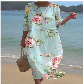 Women's Printed Long-Sleeve Dress - Image 4