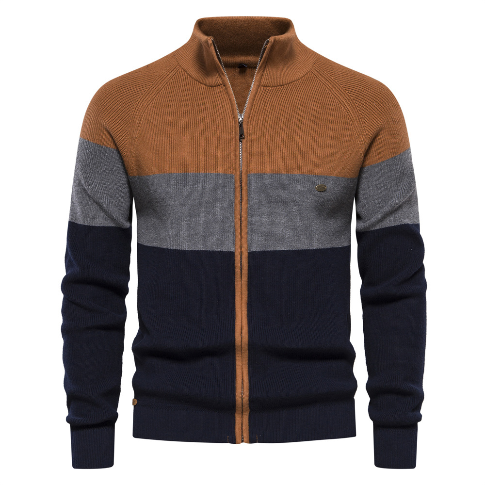 2024 new men's knitted sweater jacket European size cross-border autumn and winter sweater cardigan high quality trendy jacket for men - Image 2
