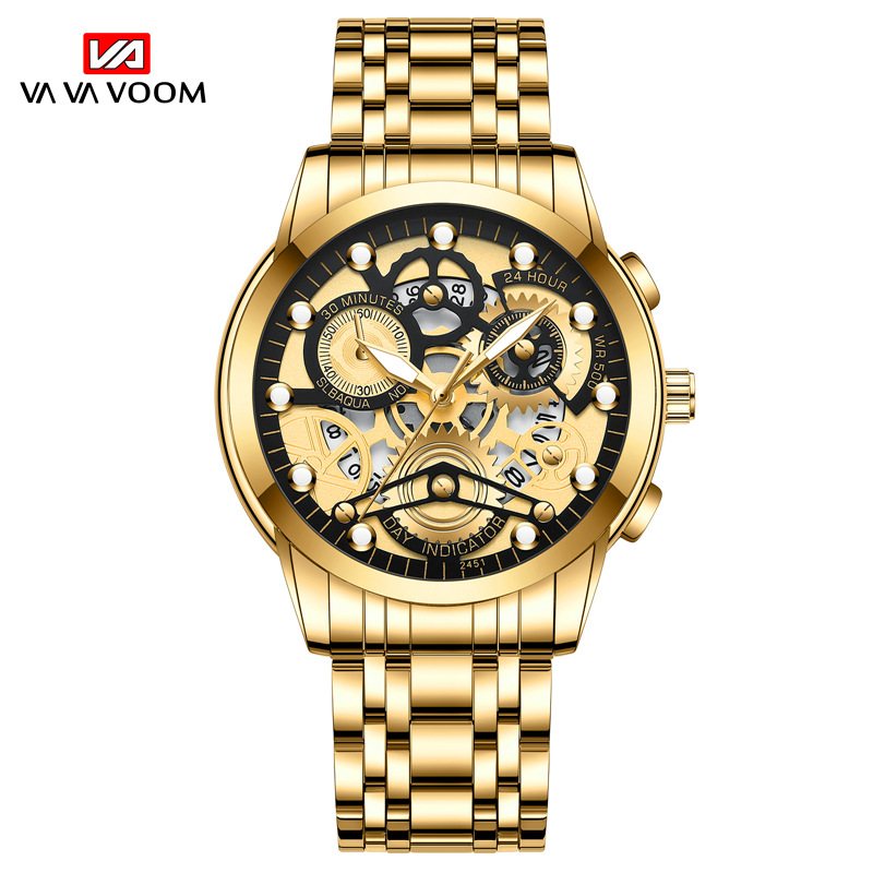 Men's hollow wrist watch wholesale trendy student waterproof men's watch luminous internet celebrity watch one piece drop shipping - Image 4