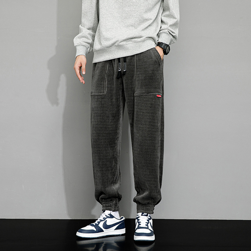 JYF-G50 men's large size autumn tide brand loose and fat to increase all-match wide-leg men's sports casual sweatpants - Image 11