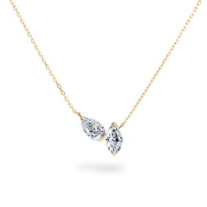 Hot-selling S925 sterling silver necklace with unique, high-end marquise-shaped pear-shaped zircon, perfect for cross-border e-commerce from Europe and America. A versatile and minimalist luxury necklace.