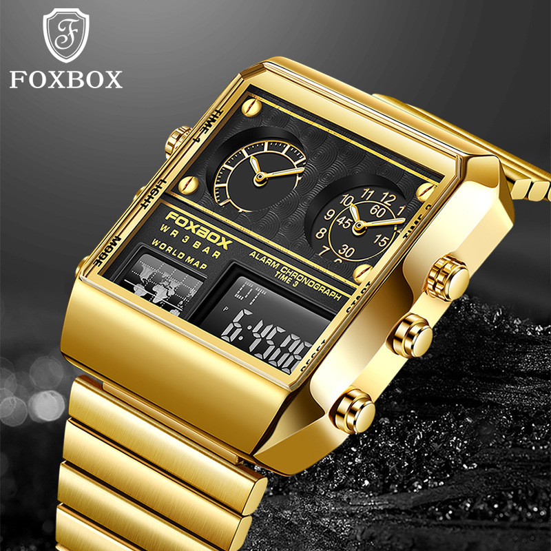 FOXBOX/LIGE cross-border exclusive dual display men's electronic quartz watch multifunctional sports waterproof watch - Image 9