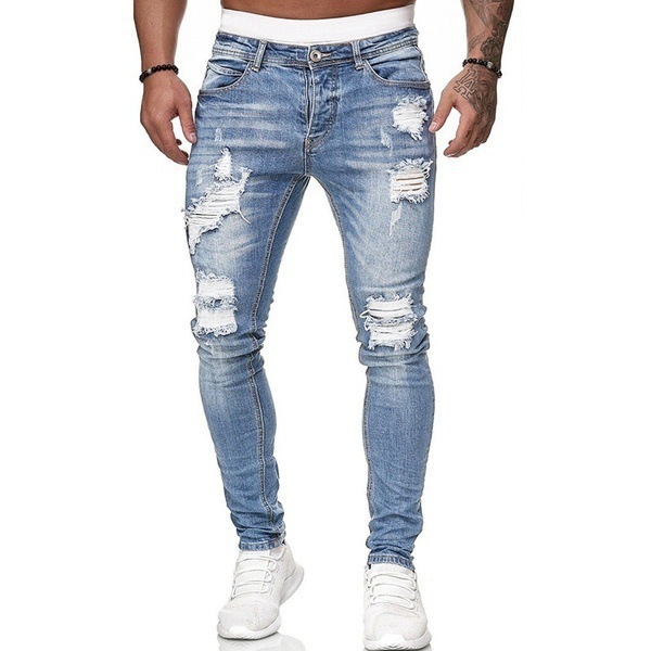 New cross-border European and American foreign trade men's jeans, casual slim fit, skinny, ripped, versatile style - Image 3