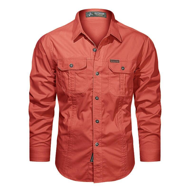 2024 Spring and Autumn New Shirt Men's Long Sleeve Cotton Casual Solid Color Shirt Middle-aged and Young Worker Slim Jacket - Image 18