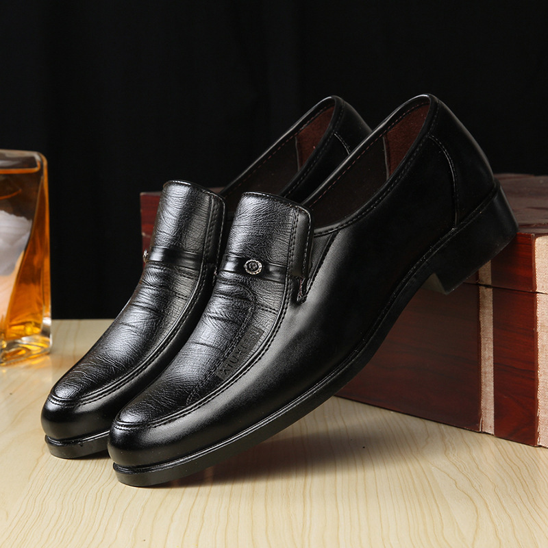 Autumn new men's business dress leather shoes work work office men's round toe leather shoes stall shoes wholesale - Image 2