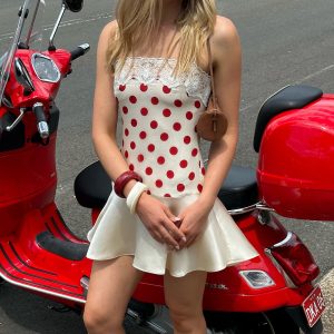 Polka-Dot Lace Dress