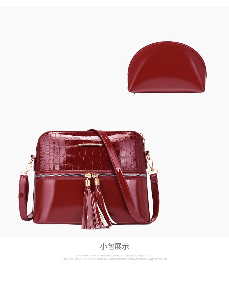 New women's bag 2023 fashion crocodile pattern mother-in-law three-piece handbag shoulder bag Messenger women's bag wholesale - Image 11