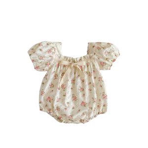 Baby Girl's Floral Puff-Sleeve Romper