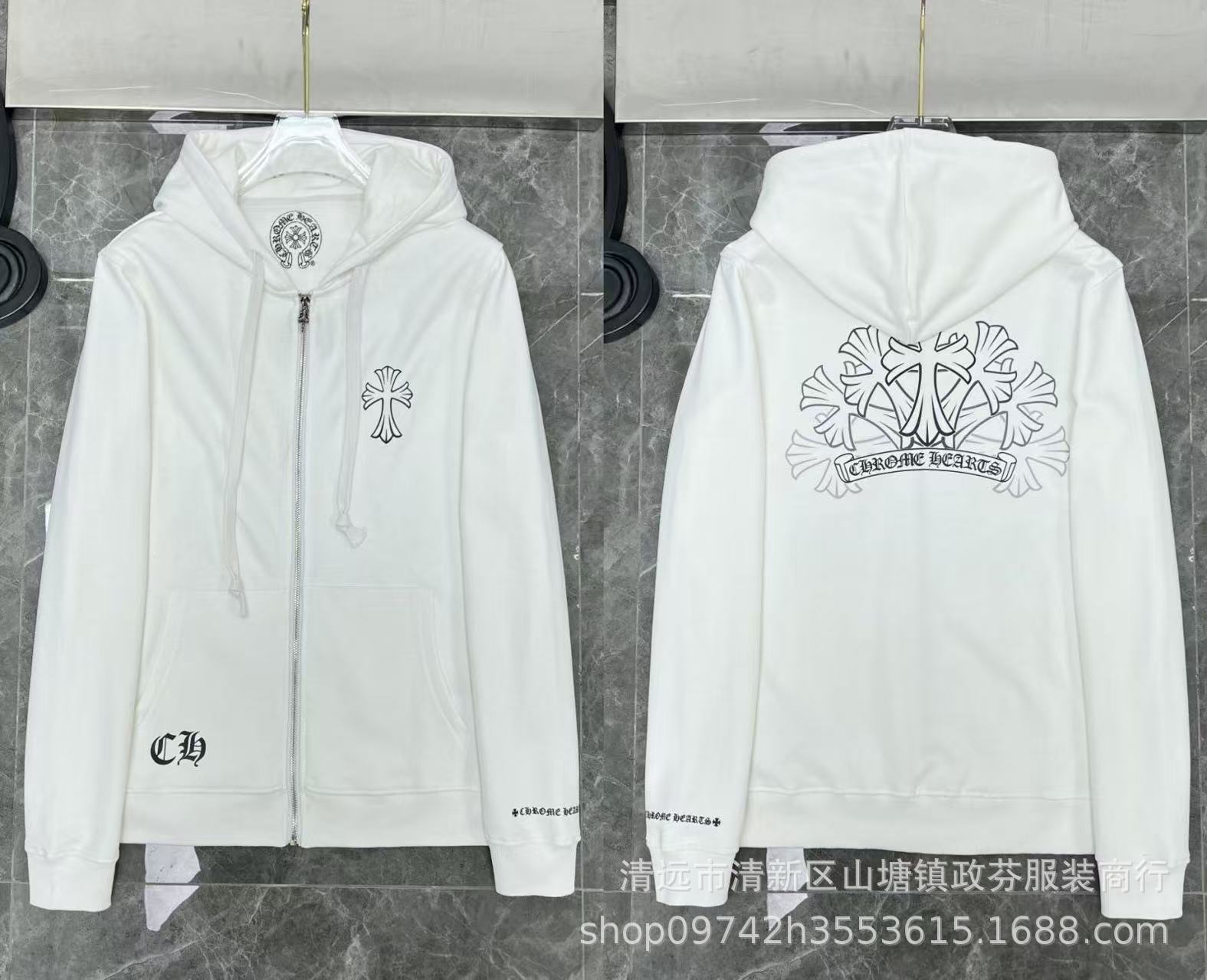 2026 New Cross-Border CH Hoodie Cross Horseshoe Couple Zipper Hooded Sweatshirt Jacket Trendy Brand 30/1 - Image 43
