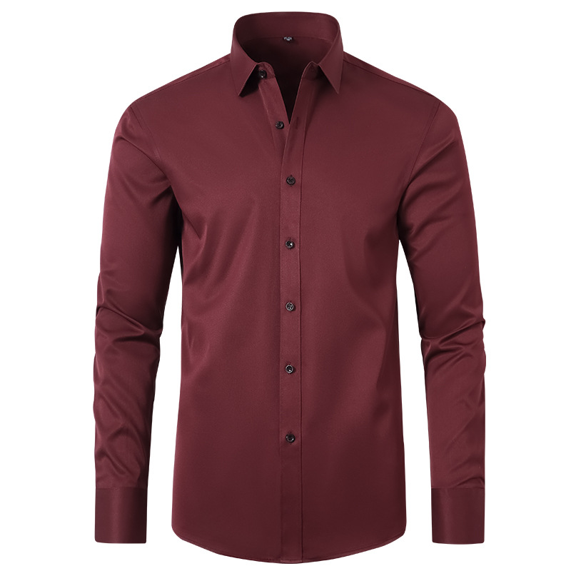 Jia Na Apparel Cross-Border Hot Selling Men's Long-Sleeve Shirt, Elastic, Wrinkle-Resistant, Business Casual Plus Size Shirt for Men - Image 5