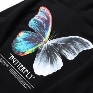 2022 Amazon butterfly hoodie European and American loose large size casual sweatshirt trendy men's American jacket