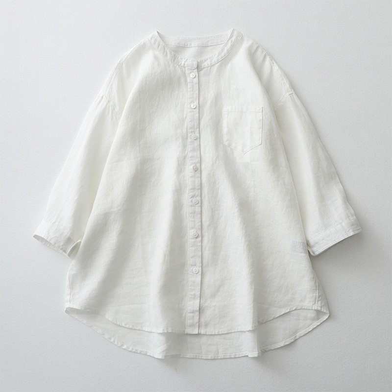 New Japanese style loose-fitting shirt, casual cardigan, three-quarter sleeve, simple and casual style, high-end shirt. - Image 6