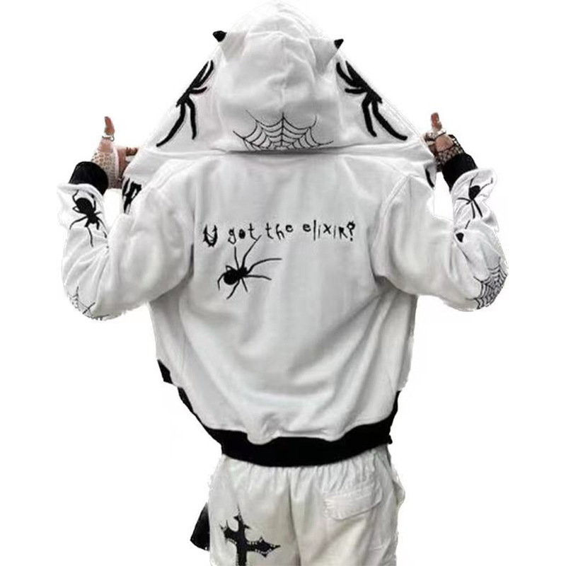 2022 autumn and winter new European and American popular zipper sweater new Amazon hip-hop hoodie men's and women's jacket - Image 6