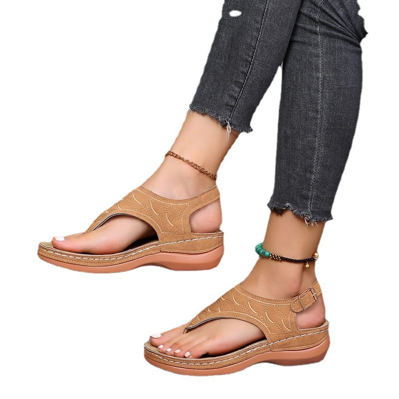 wish cross-border spot women's shoes 2021 new Roman style buckle strap women's sandals foreign trade 43 large size sandals - Image 8