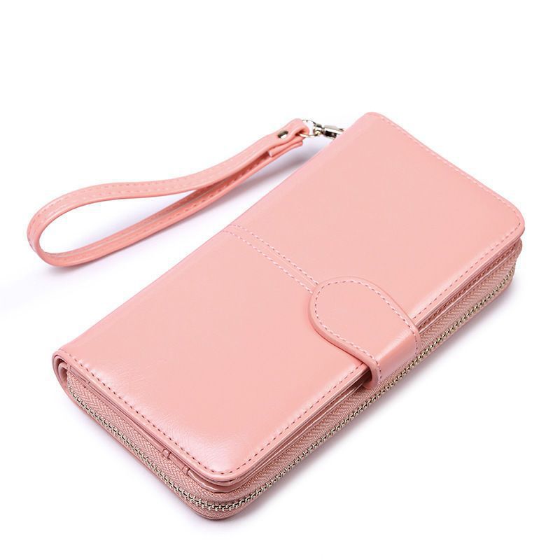 Wholesale European and American 2025 new style oil-waxed leather women's wallets, retro leather wallets, European and American large capacity long coin purses - Image 9