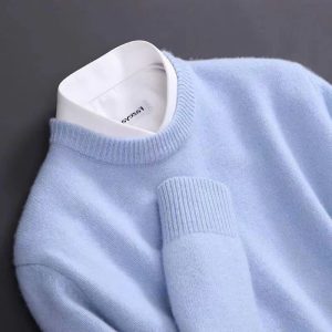 Manufacturers wholesale round neck sweater men's slim knitted bottoming shirt autumn and winter Korean style casual men's sweater top trend