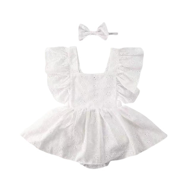 Girls' dress bag fart clothing baby solid color baby romper romper newborn clothes foreign style cross-border summer - Image 5