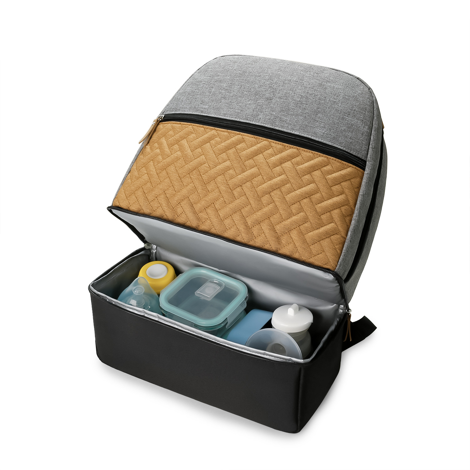 Mother and baby travel mommy bag outdoor dining baby food fresh-keeping backpack milk storage mommy bag - Image 3