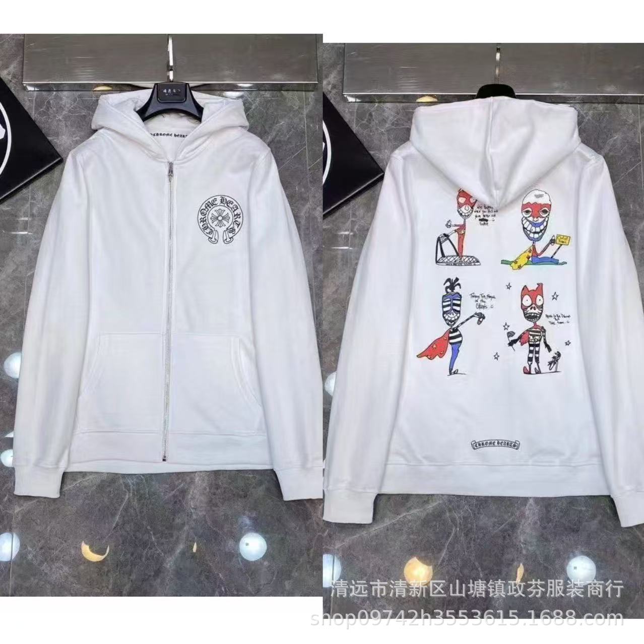 2026 New Cross-Border CH Hoodie Cross Horseshoe Couple Zipper Hooded Sweatshirt Jacket Trendy Brand 30/1 - Image 9