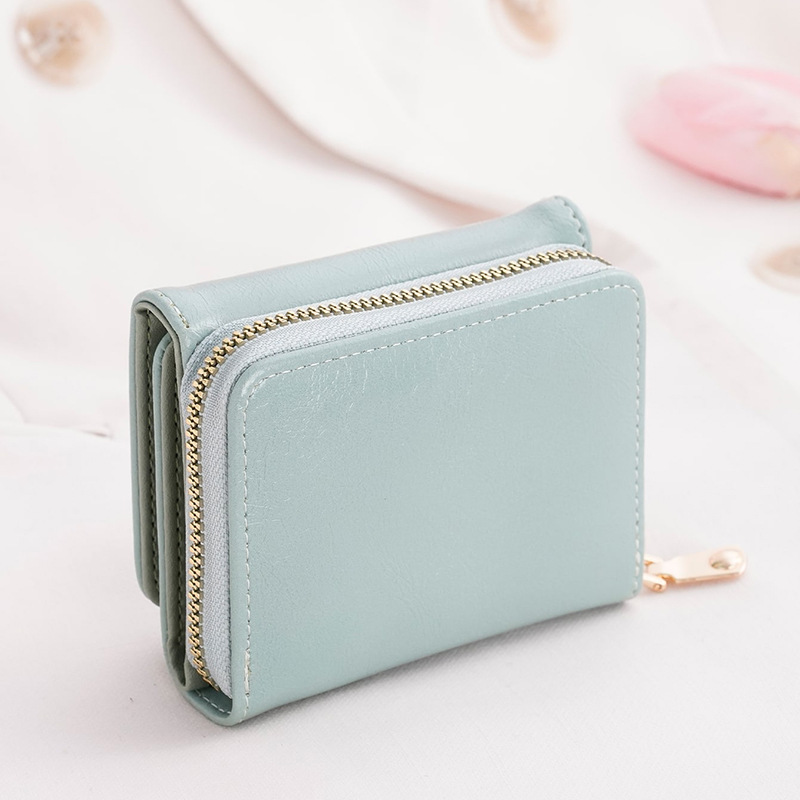 Credit card ID card cash wallet women's wallet small wallet short wallet card holder zipper wallet multi-layer trifold - Image 9