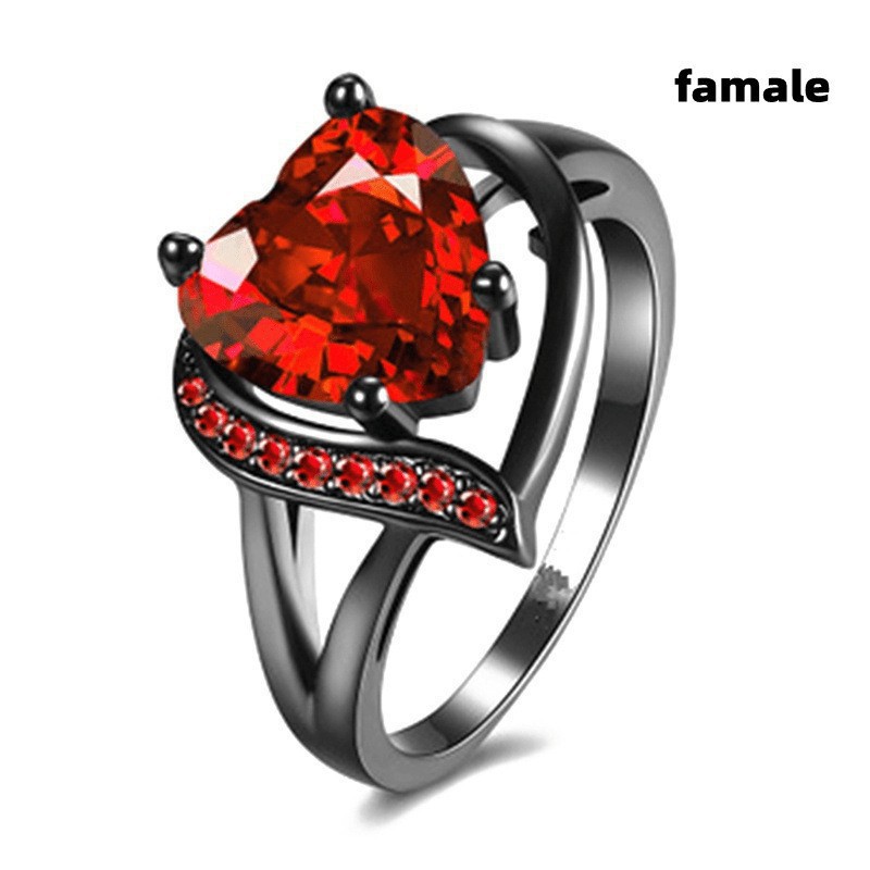 Hot-selling cross-border e-commerce products: fashionable red and blue gemstone women's rings, European and American style stainless steel dragon pattern men's couple rings. - Image 9