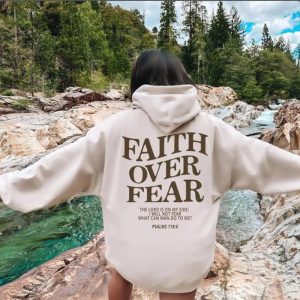 Foreign trade Amazon AliExpress new hooded long-sleeved FaithOverFear printed hooded sweatshirt