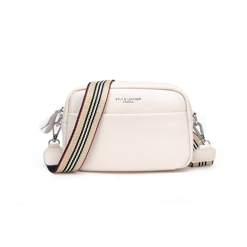 Cross-border leather women's bag wholesale 2023 new trendy fashion simple one-shoulder Messenger bag first layer cowhide small square bag - Image 8