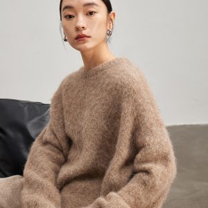 Women's Alpaca-Wool Crew-Neck Sweater