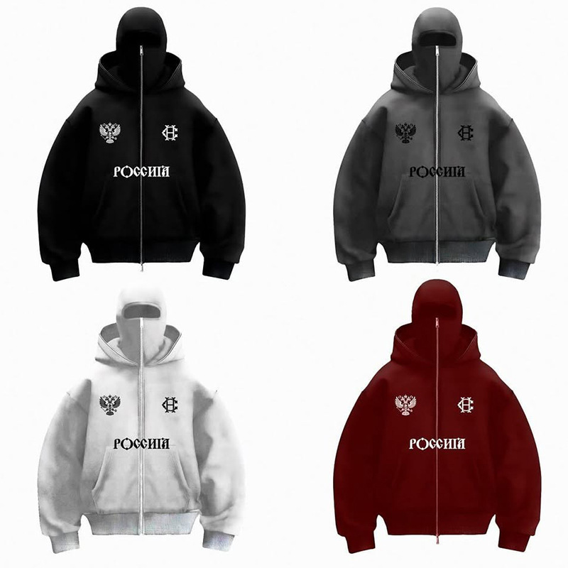 Cross-border trendy brand plus velvet double hood unique design hooded sweatshirt autumn and winter new men and women same style loose Y2K sweatshirt - Image 2
