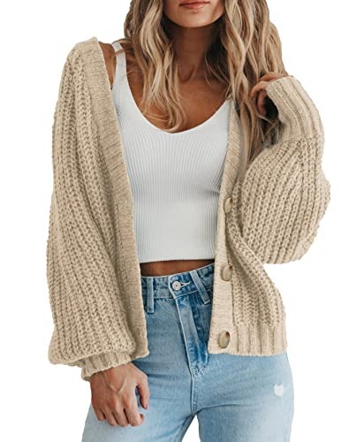 Cross-border women's clothing Amazon autumn/winter V-neck chunky knit cardigan women's lazy style knit sweater factory customization - Image 19