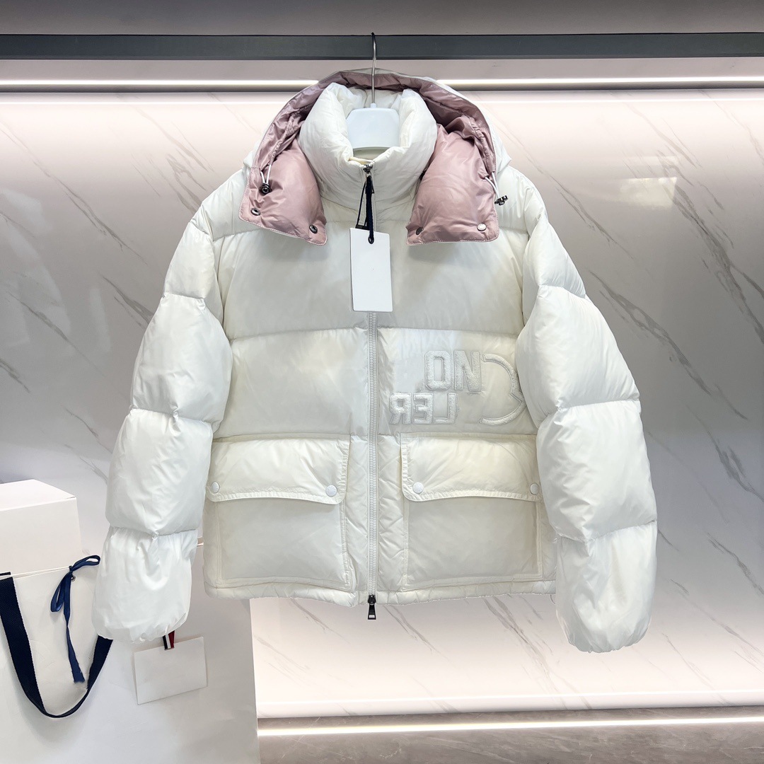 Correct version M home 23SS short lacquered nylon fabric bread down jacket unisex style detachable hood - Image 9
