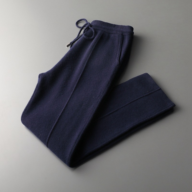 Autumn and winter new seven-needle thickened outer wear high waist Australian wool pants men's loose business casual pants woolen pants men - Image 3