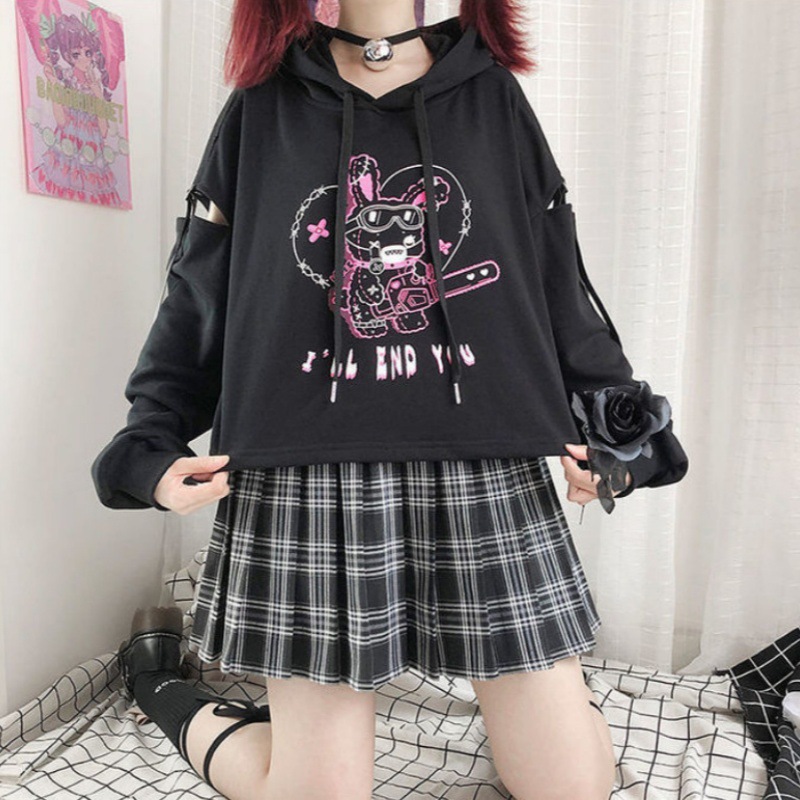Retro cross-border Japanese Harajuku style street style personality trend Y2K pullover sweatshirt creative letter printing - Image 2