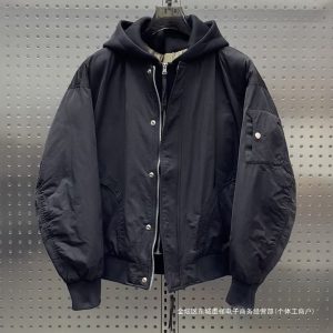 Men's Hooded Down Jacket with Faux Two-Piece Design